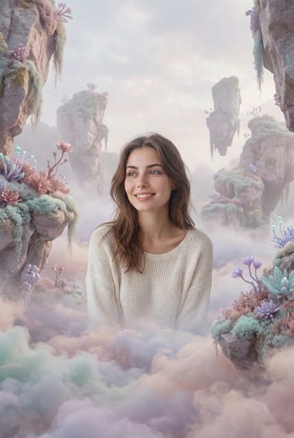 Эфирный пастельный пейзаж